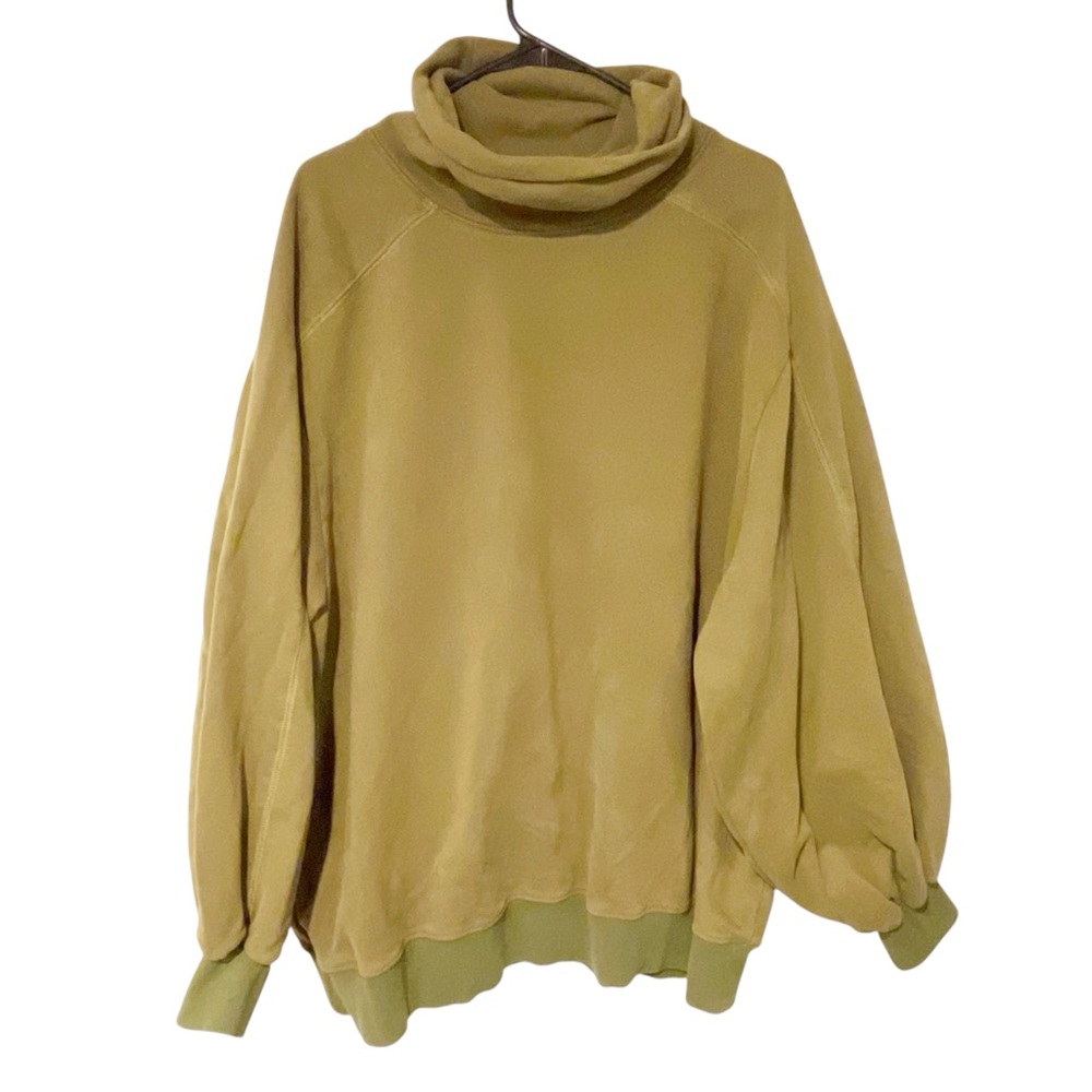 Nap‎ Loungewear Size Medium Green Oversized Boxy Turtleneck Sweatshirt